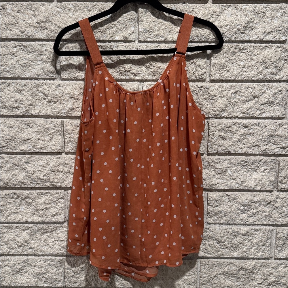 Lane Bryant Fully lined Polka Dot Sleeveless Top - Picture 2 of 5